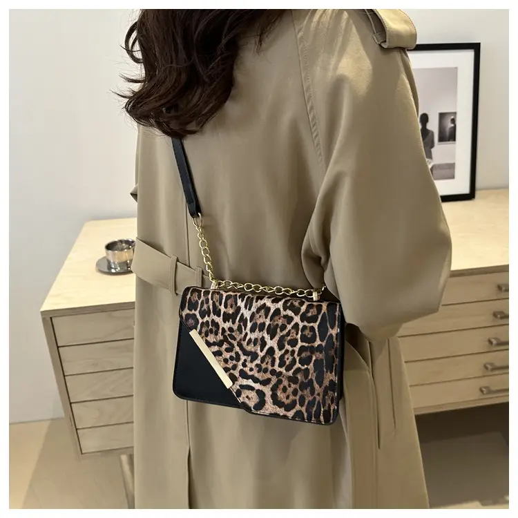 Women Leopard Print Crossbody Bag with Chain Strap — feature 29