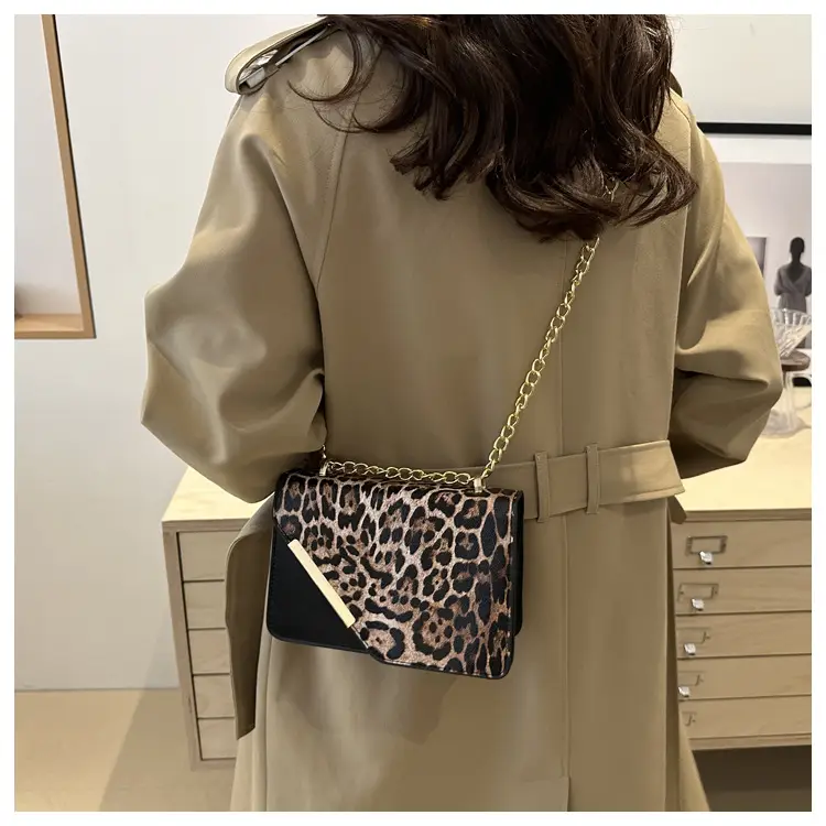 Women Leopard Print Crossbody Bag with Chain Strap — feature 30