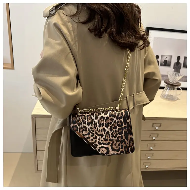 Women Leopard Print Crossbody Bag with Chain Strap — feature 31