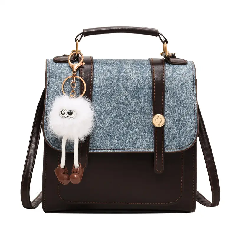 Vintage Women's Shoulder Crossbody Bag Brown Blue Glitter 2024 - Image 12