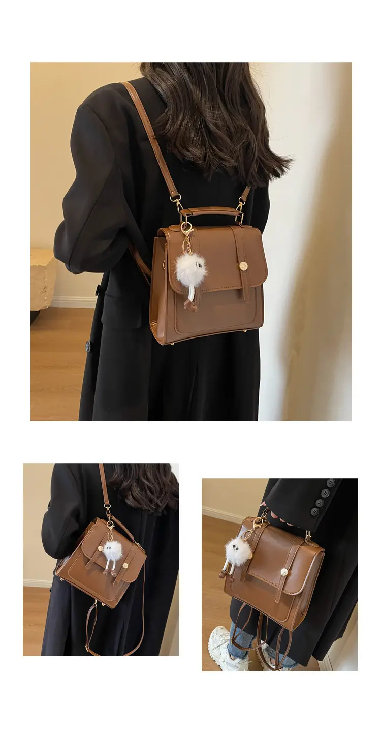 Vintage Women's Shoulder Crossbody Bag Brown Blue Glitter 2024 — feature 30