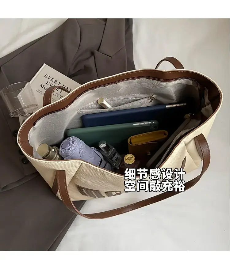 Large Capacity Vintage Black Shoulder Bag for Women — feature 11