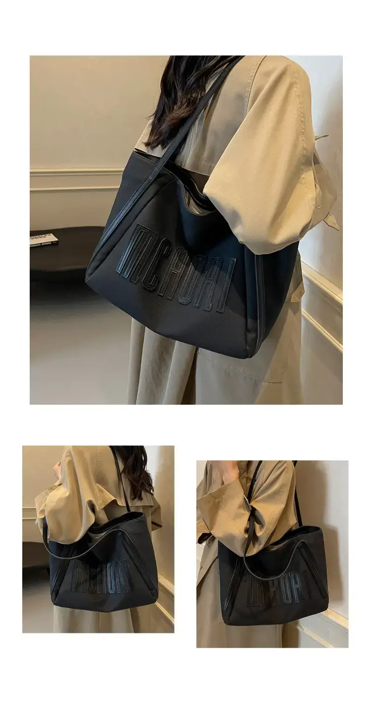 Large Capacity Vintage Black Shoulder Bag for Women — feature 13