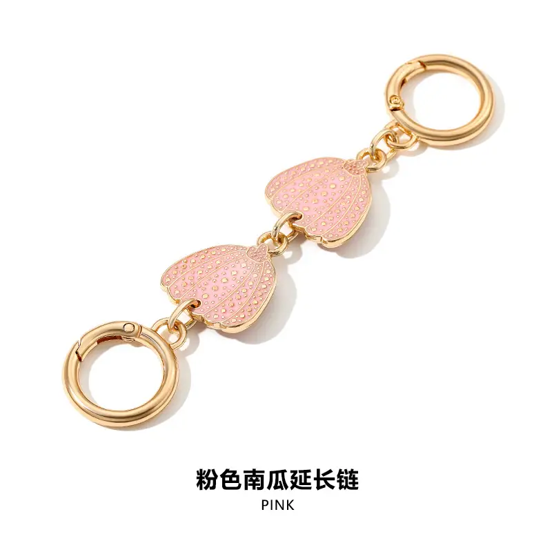 H-110 Pink Pumpkin Extended Chain Straight Gold 13CM