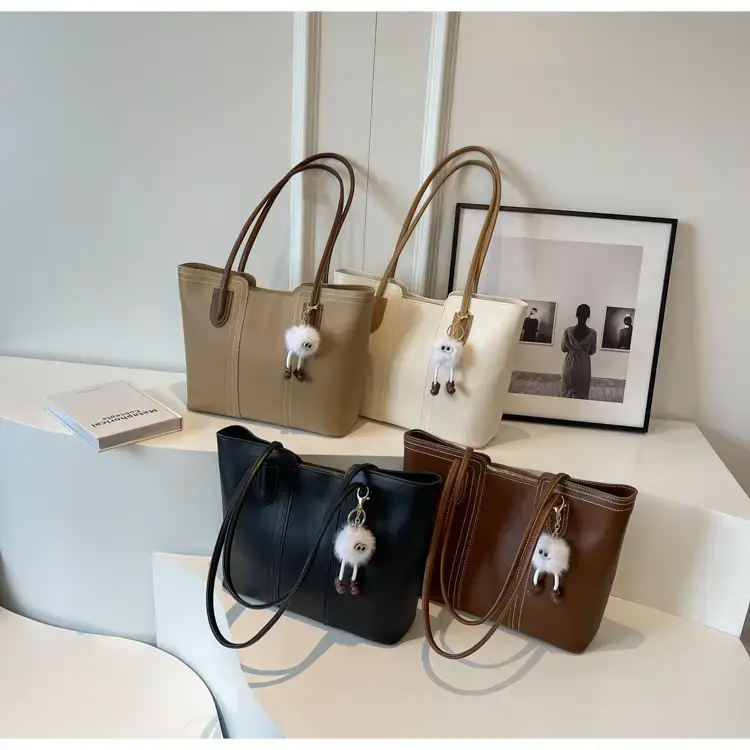 Women's Tan Leather Commuter Shoulder Bag 2024 New Style — feature 14