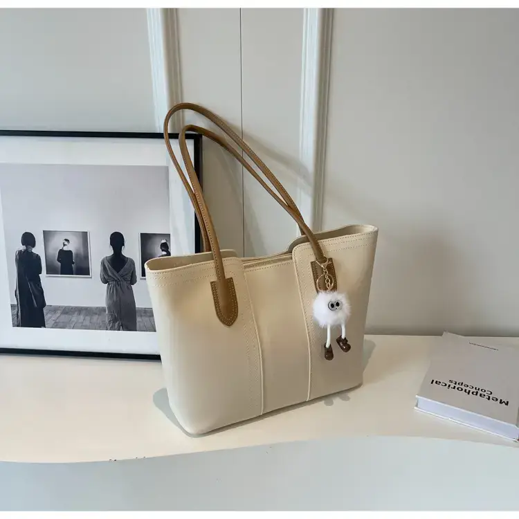 Women's Tan Leather Commuter Shoulder Bag 2024 New Style — feature 17