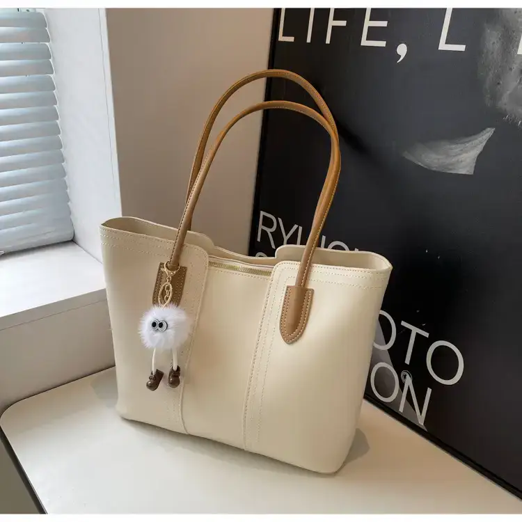Women's Tan Leather Commuter Shoulder Bag 2024 New Style — feature 24