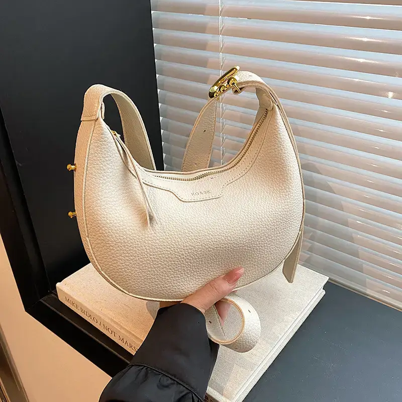 Women's Half Moon Bag Brown Shoulder Crossbody Casual 2024 - Image 7