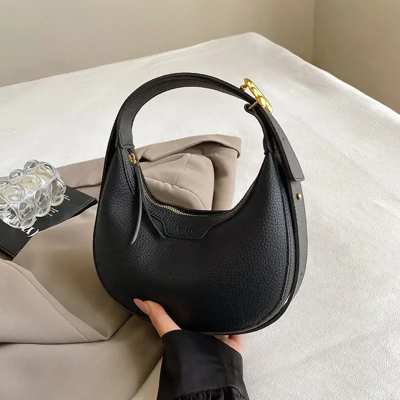 Women's Half Moon Bag Brown Shoulder Crossbody Casual 2024 - Image 8