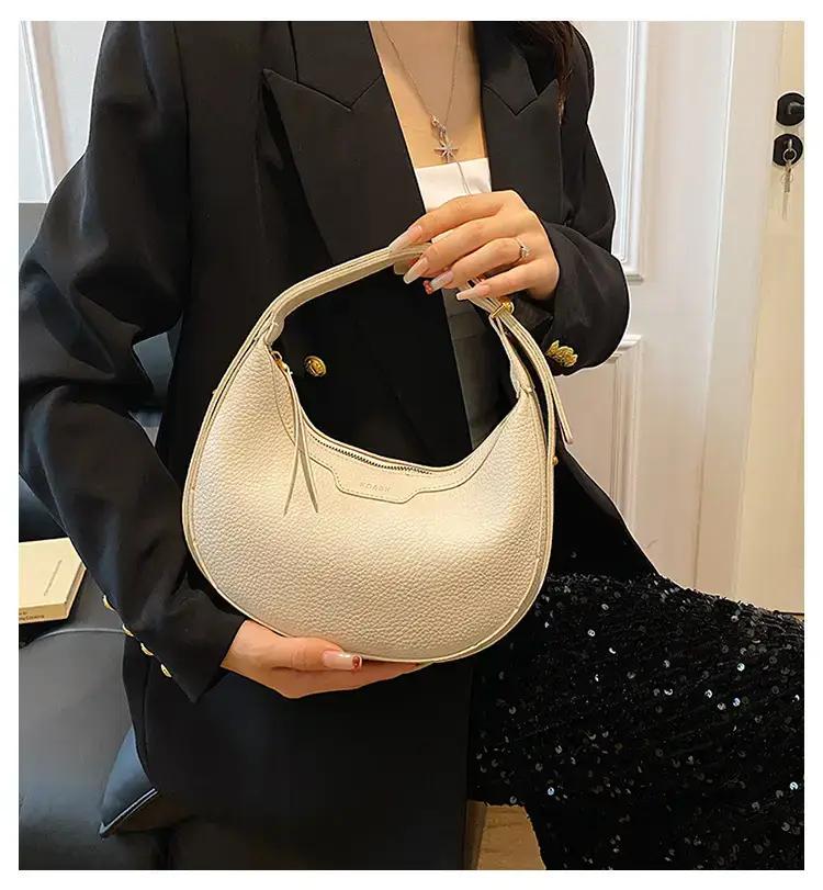 Women's Half Moon Bag Brown Shoulder Crossbody Casual 2024 — feature 1