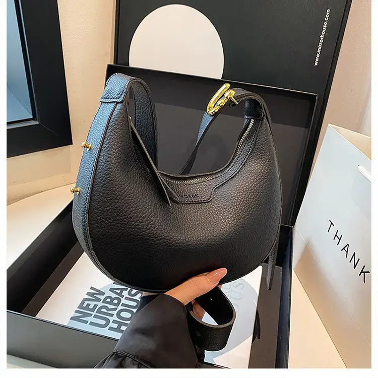 Women's Half Moon Bag Brown Shoulder Crossbody Casual 2024 — feature 20