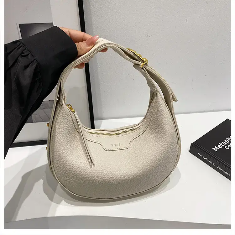 Women's Half Moon Bag Brown Shoulder Crossbody Casual 2024 — feature 23