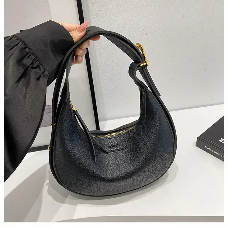 Women's Half Moon Bag Brown Shoulder Crossbody Casual 2024 — feature 25
