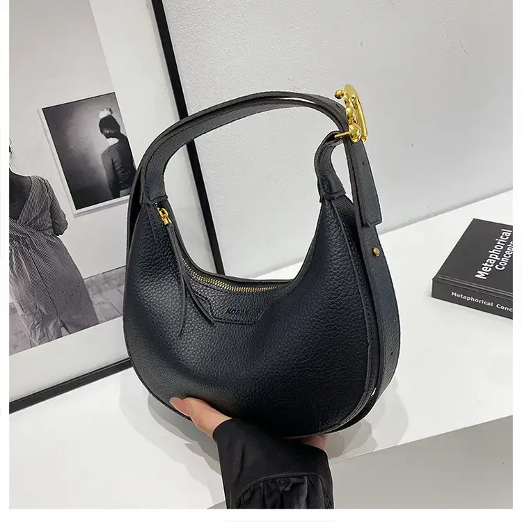Women's Half Moon Bag Brown Shoulder Crossbody Casual 2024 — feature 26