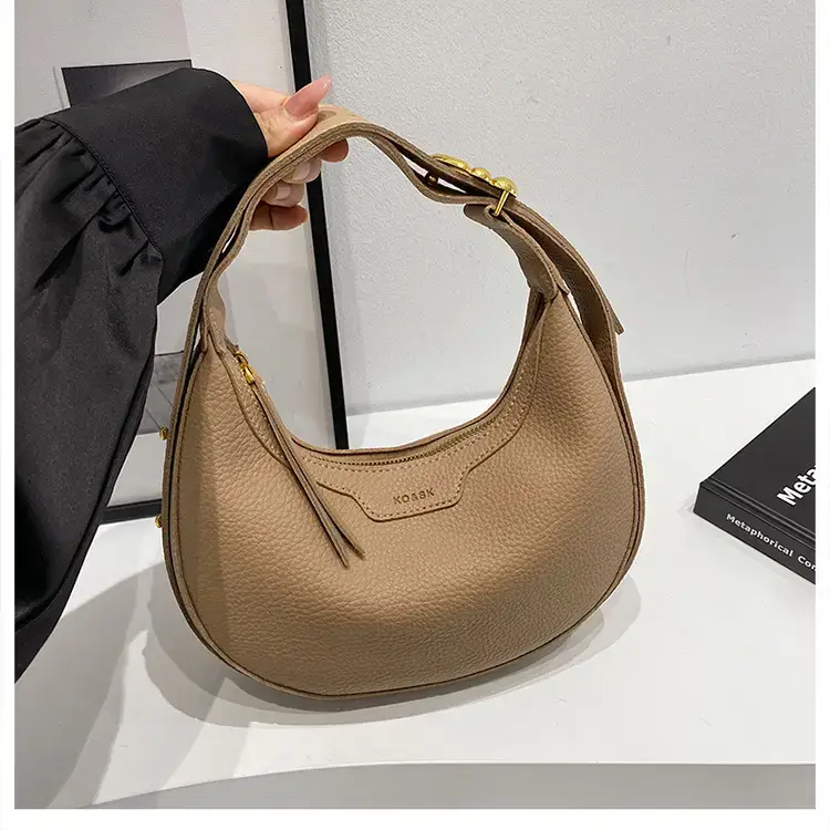 Women's Half Moon Bag Brown Shoulder Crossbody Casual 2024 — feature 27