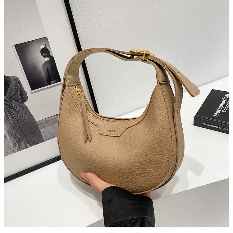 Women's Half Moon Bag Brown Shoulder Crossbody Casual 2024 — feature 28