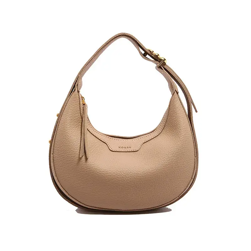 Women's Half Moon Bag Brown Shoulder Crossbody Casual 2024 - Image 3
