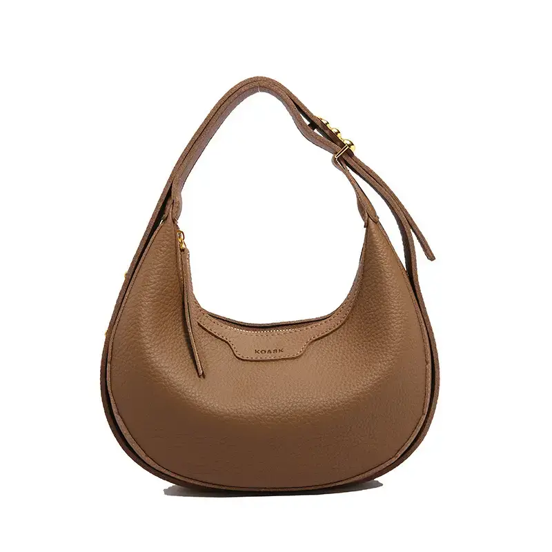 Women's Half Moon Bag Brown Shoulder Crossbody Casual 2024 - Image 4