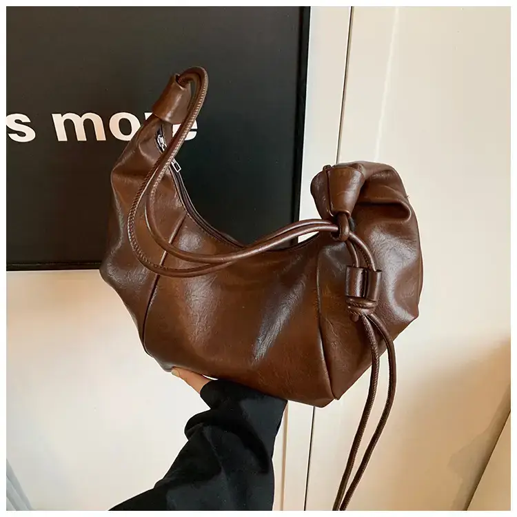 Vintage Brown Leather Shoulder Bag for Women — feature 19