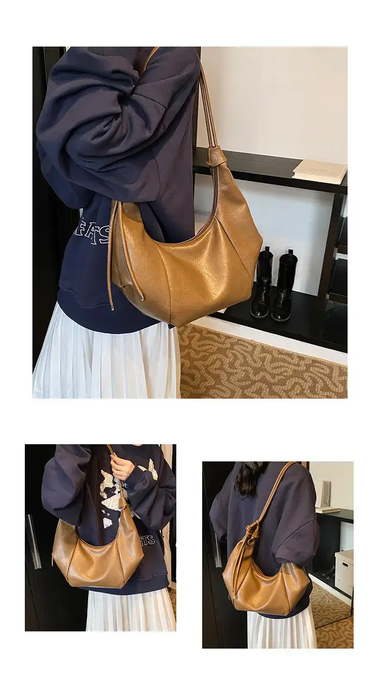 Vintage Brown Leather Shoulder Bag for Women — feature 6