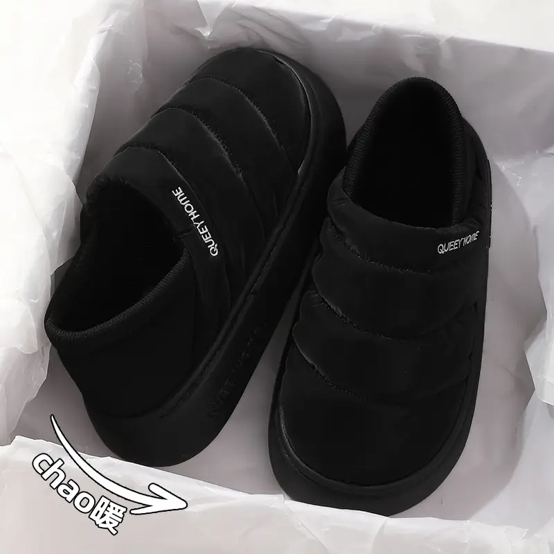 Women's Cotton Slippers for Autumn and Winter, Non-Slip, 2026 New Model, Indoor Home Warm Slippers with Heel Coverage, Thick-Soled Waterproof Cotton Shoes for Men - Image 3