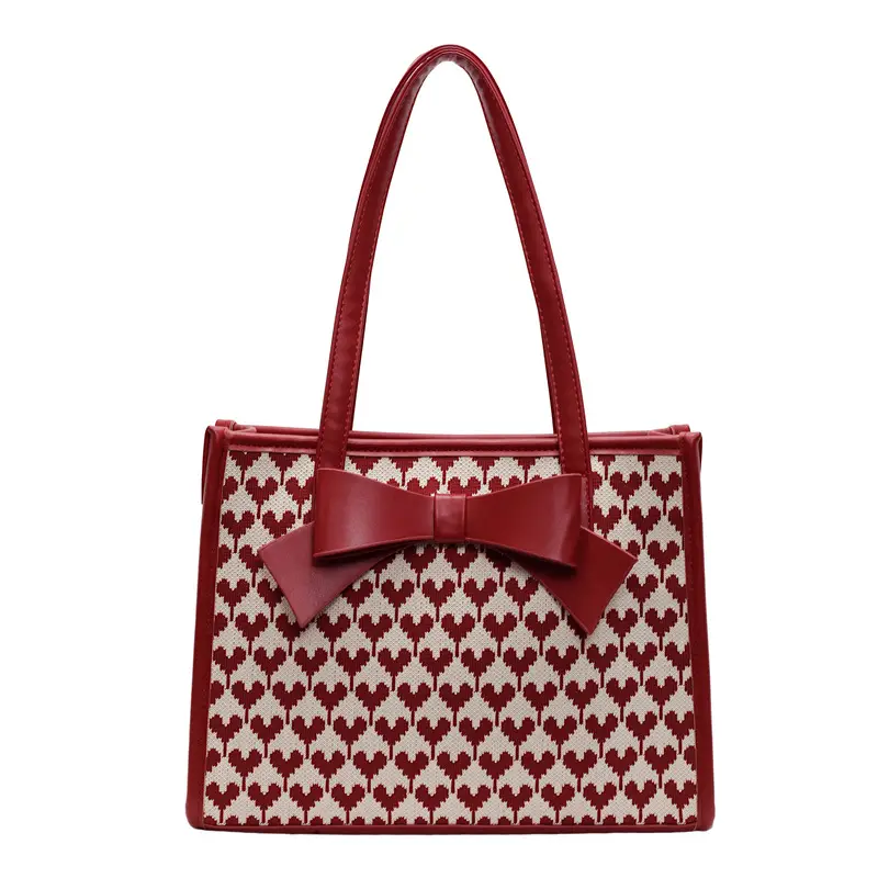 Red Large Capacity Women's Shoulder Bag - Image 2