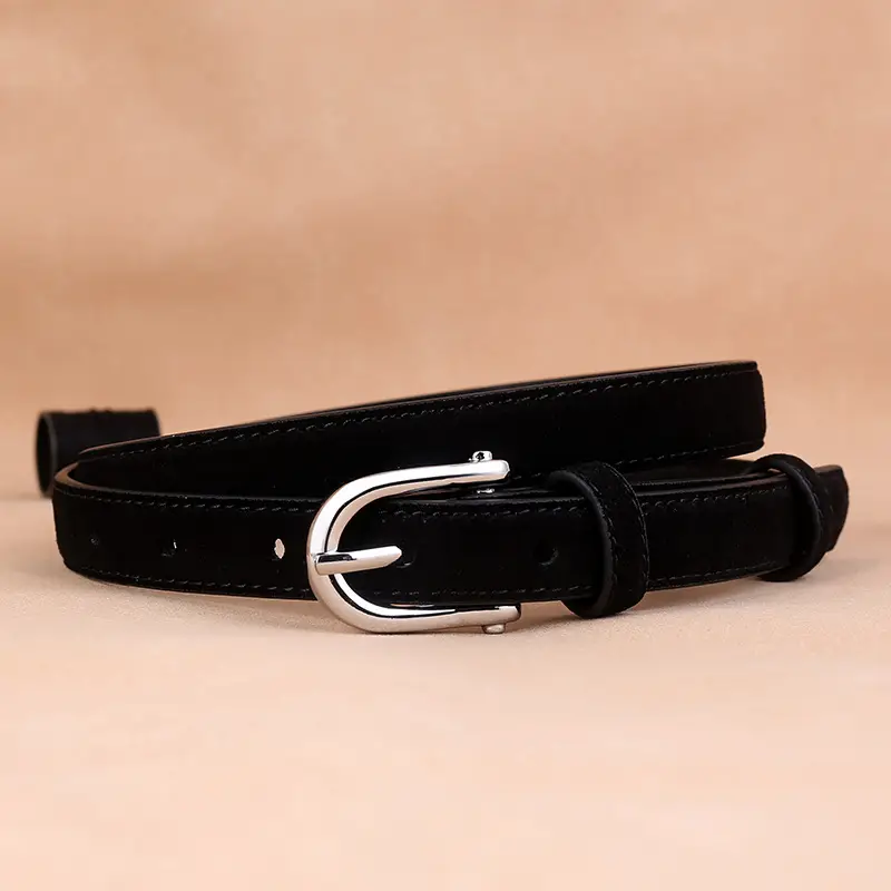 2024 New Pin Buckle Cow Velvet Belt for Women
