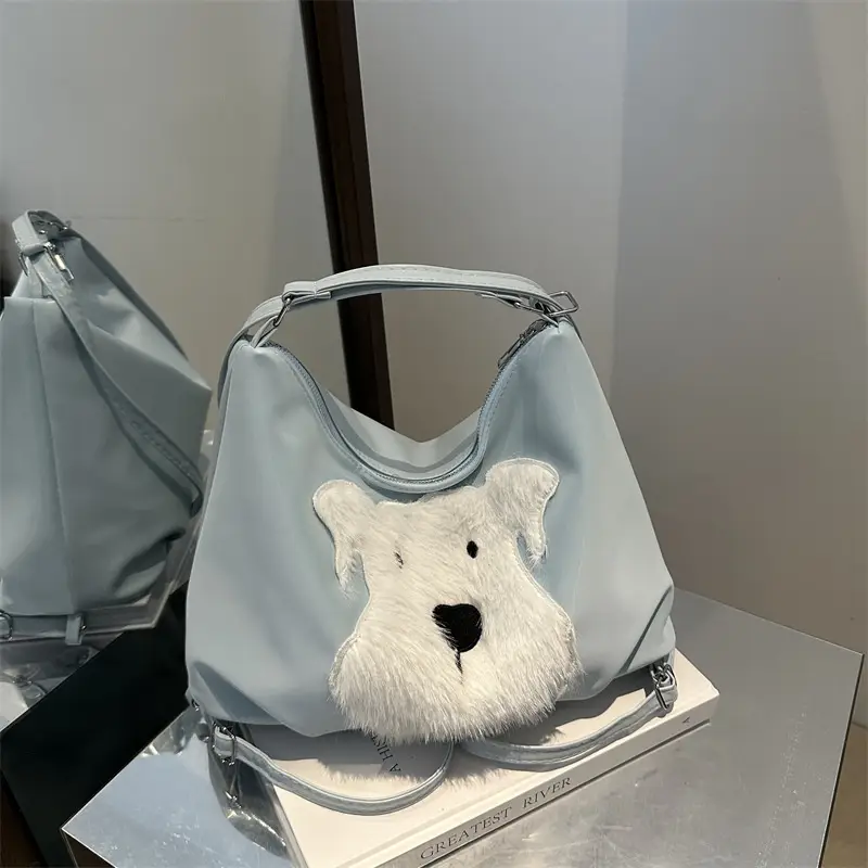 Women's Plush Puppy Shoulder Bag Large Capacity