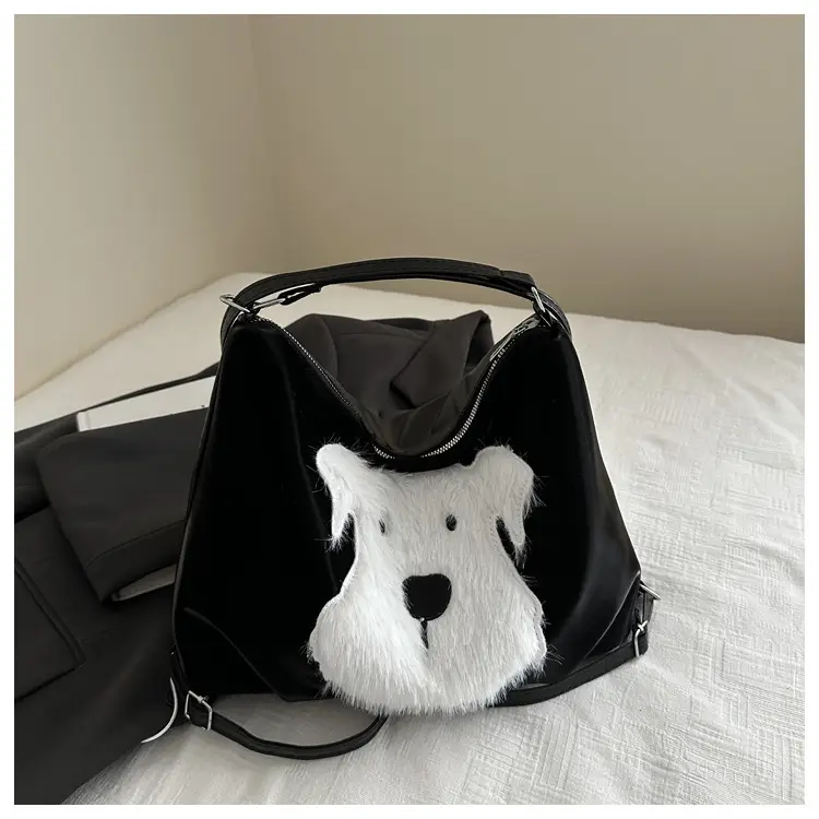 Women's Plush Puppy Shoulder Bag Large Capacity — feature 10