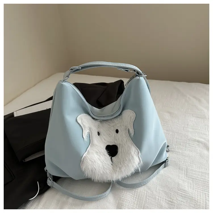 Women's Plush Puppy Shoulder Bag Large Capacity — feature 11