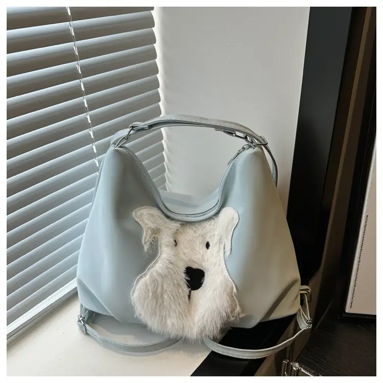 Women's Plush Puppy Shoulder Bag Large Capacity — feature 14