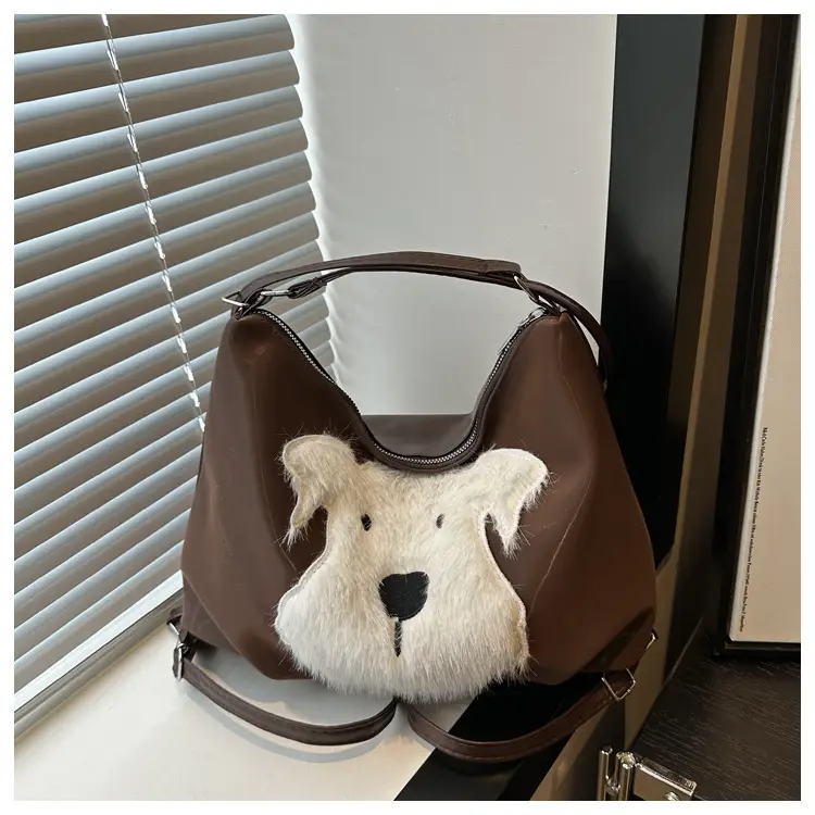 Women's Plush Puppy Shoulder Bag Large Capacity — feature 16