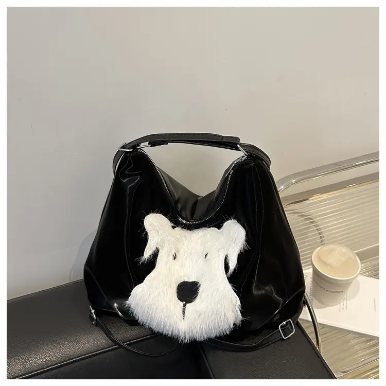 Women's Plush Puppy Shoulder Bag Large Capacity — feature 18