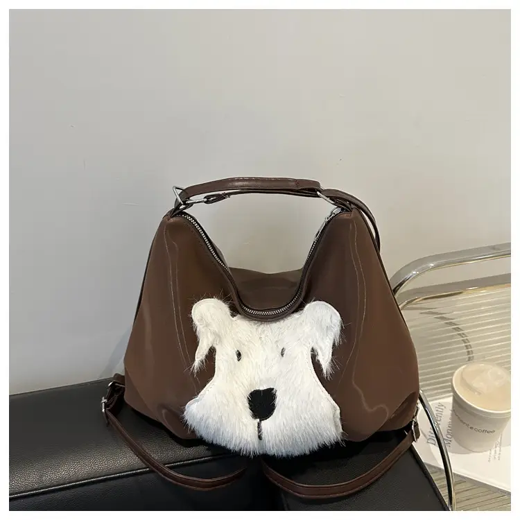 Women's Plush Puppy Shoulder Bag Large Capacity — feature 19