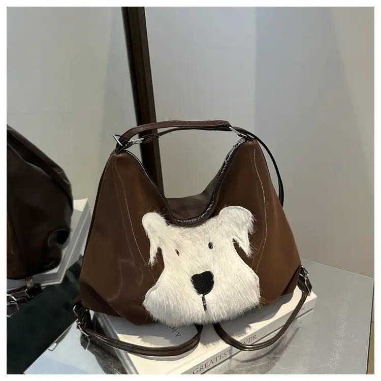 Women's Plush Puppy Shoulder Bag Large Capacity — feature 21