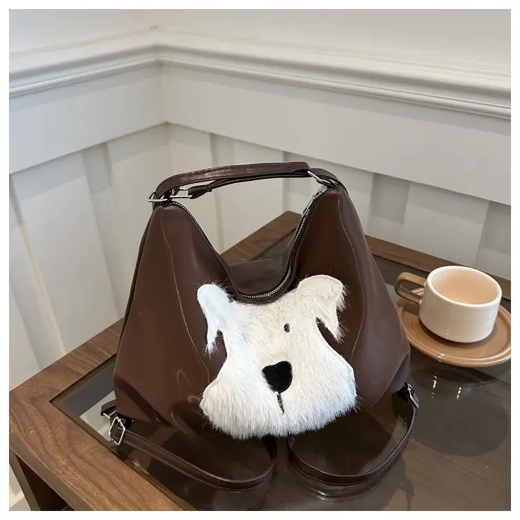 Women's Plush Puppy Shoulder Bag Large Capacity — feature 27