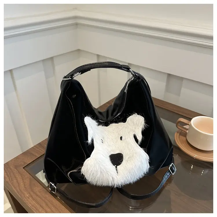 Women's Plush Puppy Shoulder Bag Large Capacity — feature 29