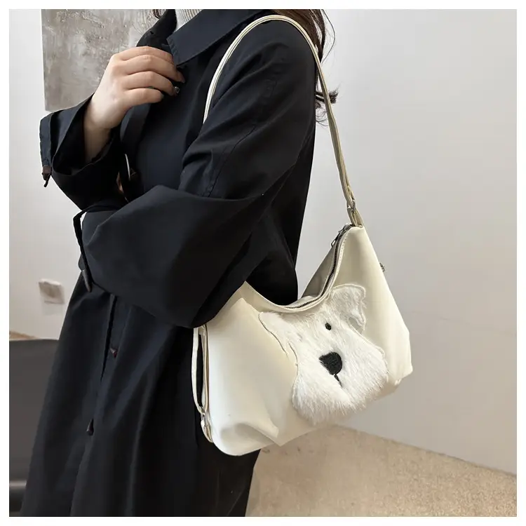Women's Plush Puppy Shoulder Bag Large Capacity — feature 32