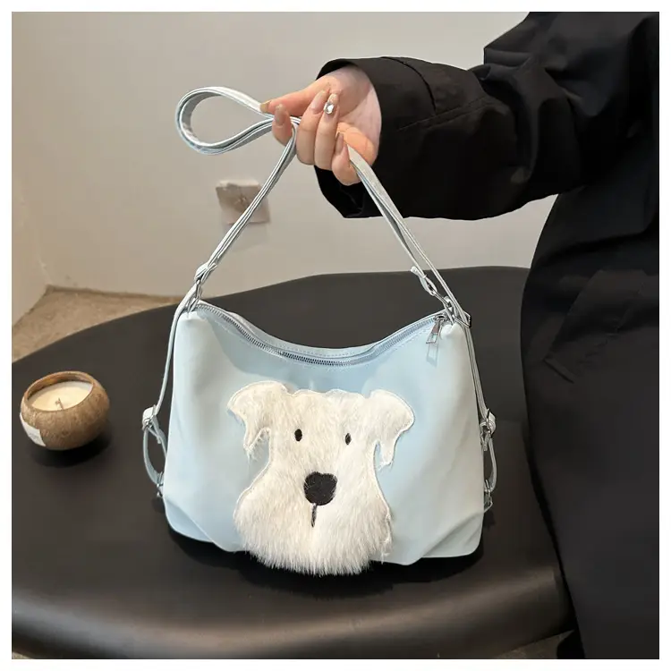 Women's Plush Puppy Shoulder Bag Large Capacity — feature 34