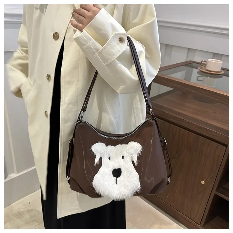 Women's Plush Puppy Shoulder Bag Large Capacity — feature 40