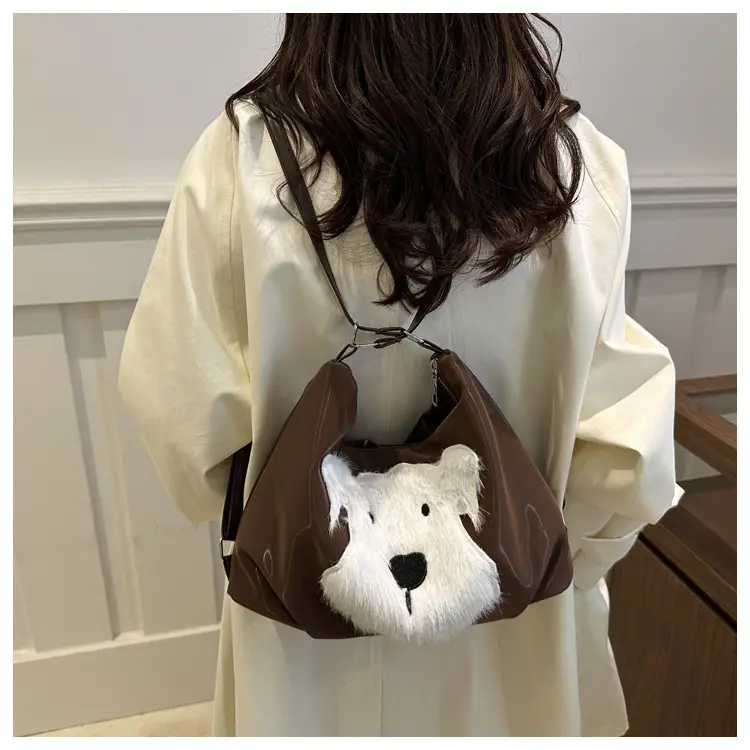 Women's Plush Puppy Shoulder Bag Large Capacity — feature 44