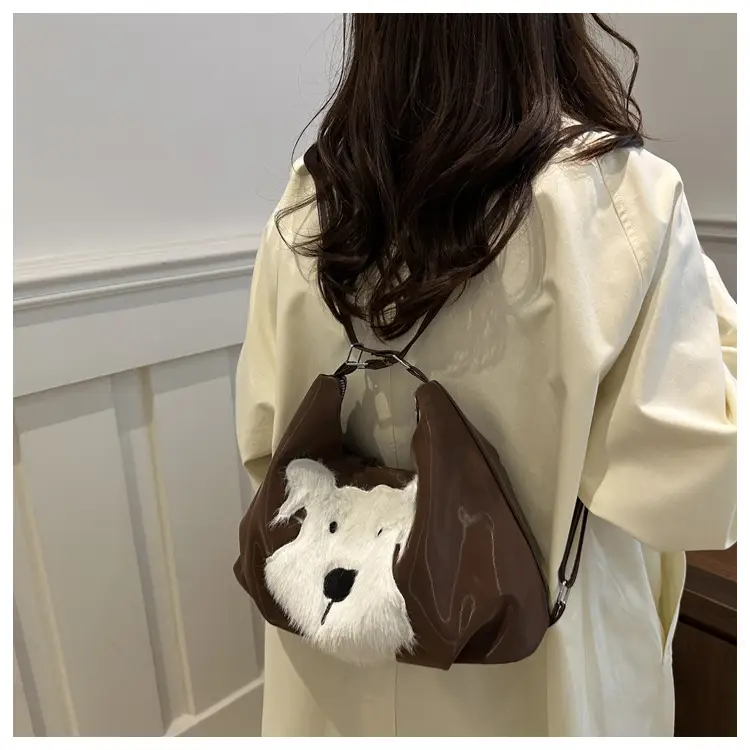 Women's Plush Puppy Shoulder Bag Large Capacity — feature 45