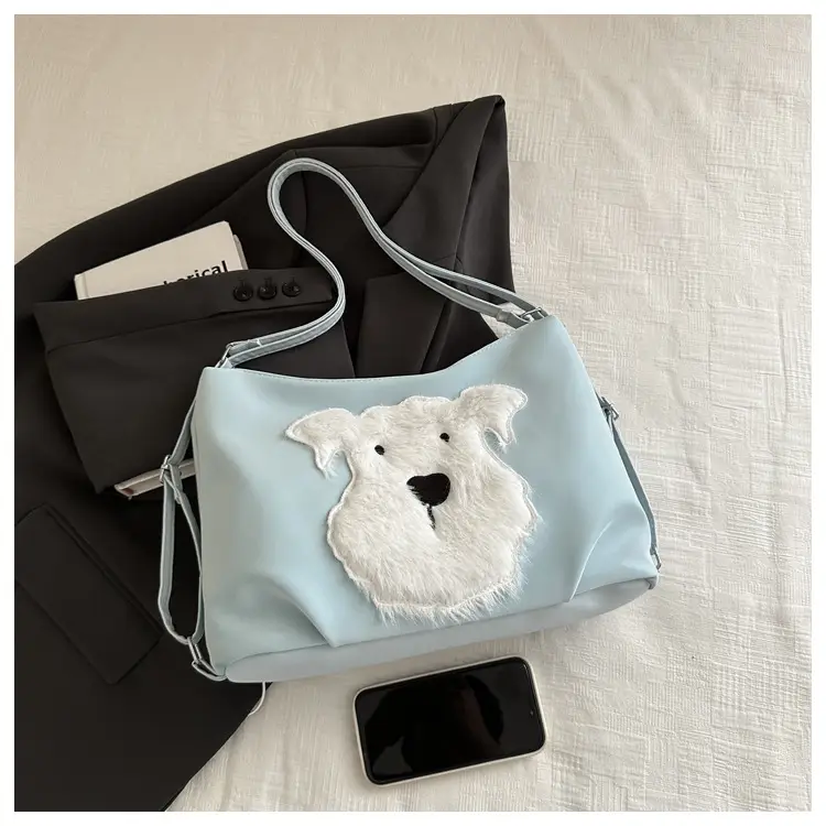 Women's Plush Puppy Shoulder Bag Large Capacity — feature 8