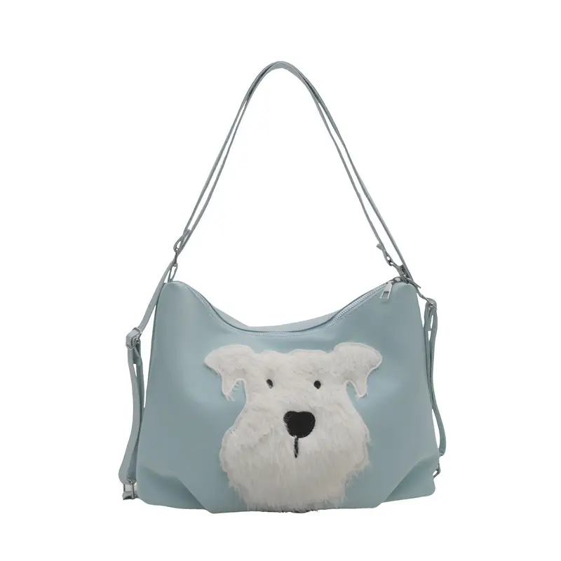 Women's Plush Puppy Shoulder Bag Large Capacity