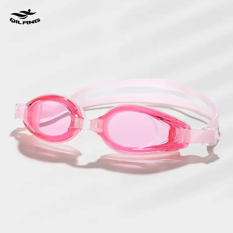 Qi Lang Adult Swimming Goggles HD Flat Light Waterproof Anti-fog Swimming Goggles for Unisex Training Necessary Goggles