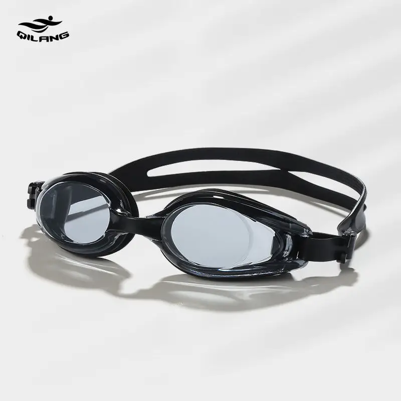 Qi Lang Adult Swimming Goggles HD Flat Light Waterproof Anti-fog Swimming Goggles for Unisex Training Necessary Goggles
