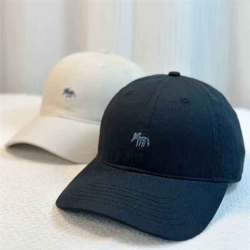 Korean Style Fox Embroidered Baseball Cap for Men Women