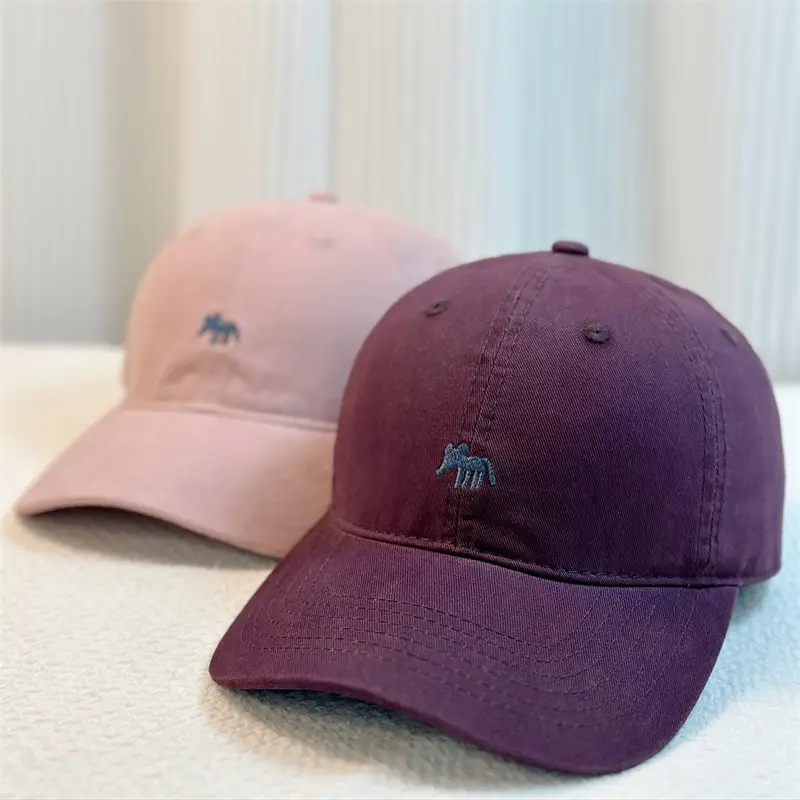 Korean Style Fox Embroidered Baseball Cap for Men Women