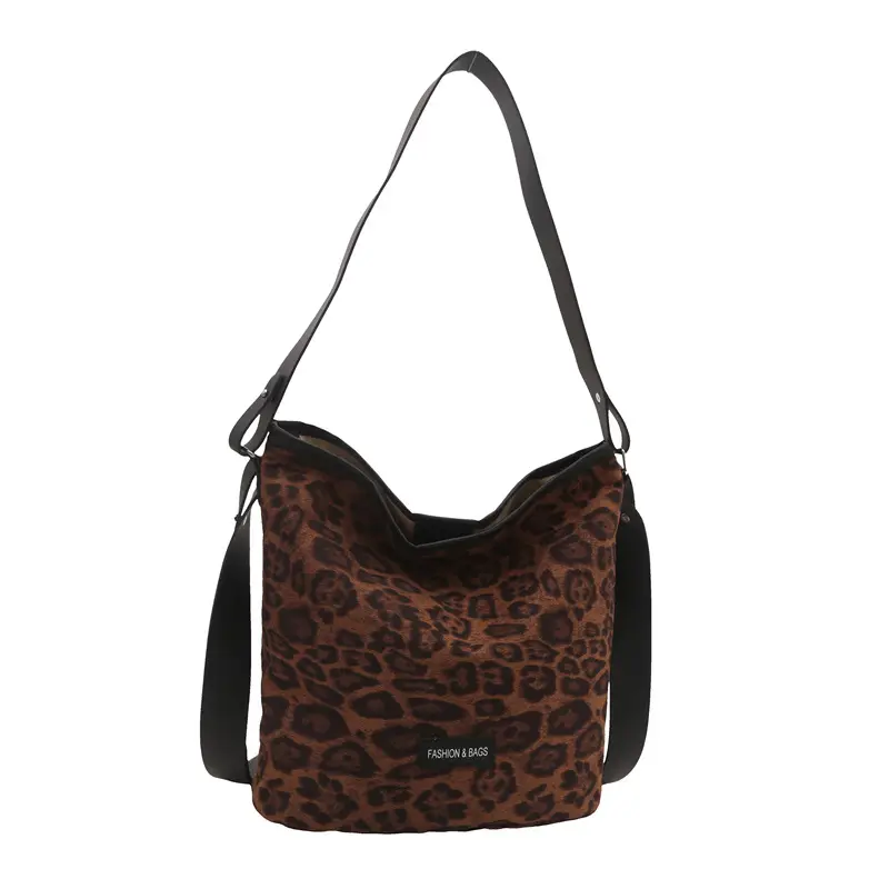 Fashion Suede Leopard Print Large Capacity Bag for Women - Image 7