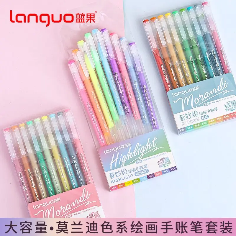 Blue Fruit Handwriting Pen High Color Value Large Capacity Note-taking Morandi Color Mark Pen Color Gel Pen